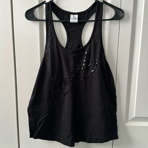 PINk Victoria’s Secret black tank top with sequin ‘Love pink’ writing